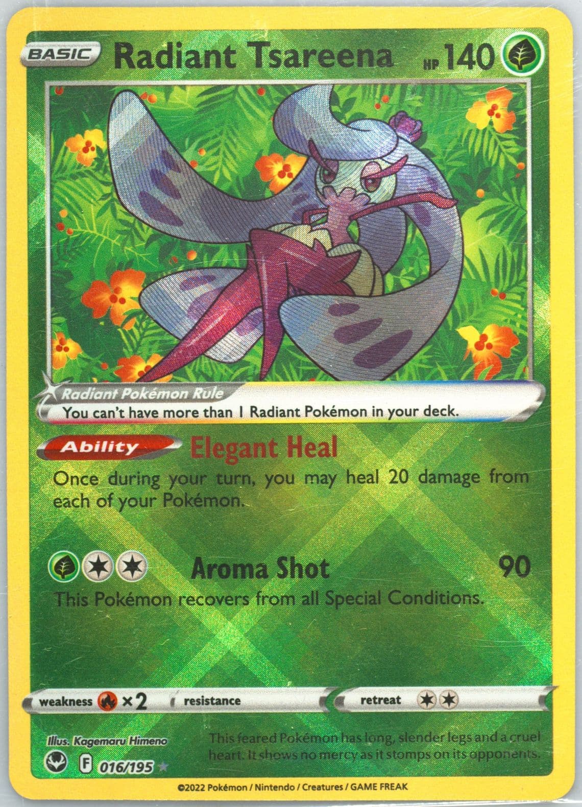 Radiant Tsareena (016) 2022 Pokemon Sword & Shield Silver Tempest