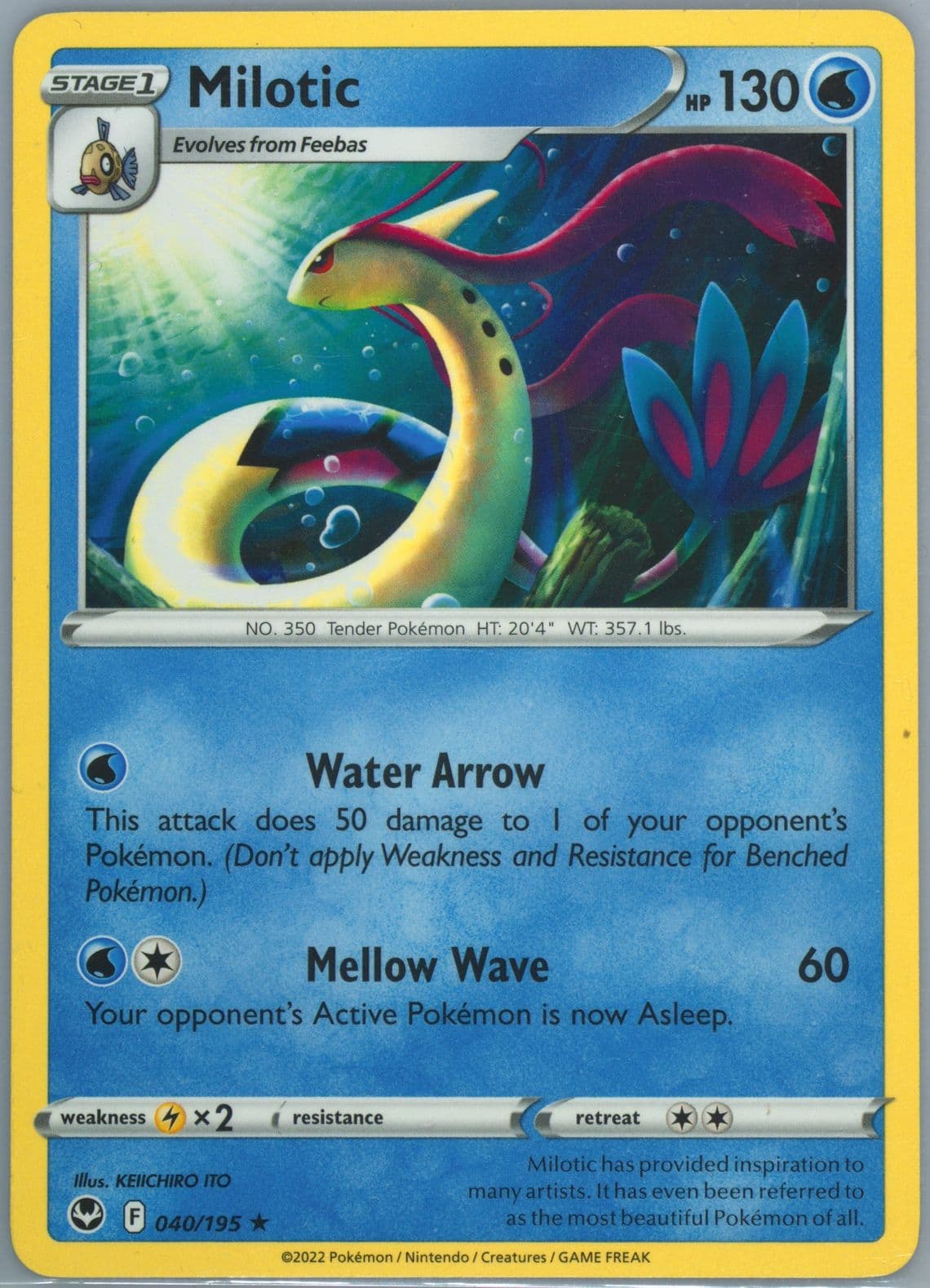Milotic (040) 2022 Pokemon Sword & Shield Silver Tempest