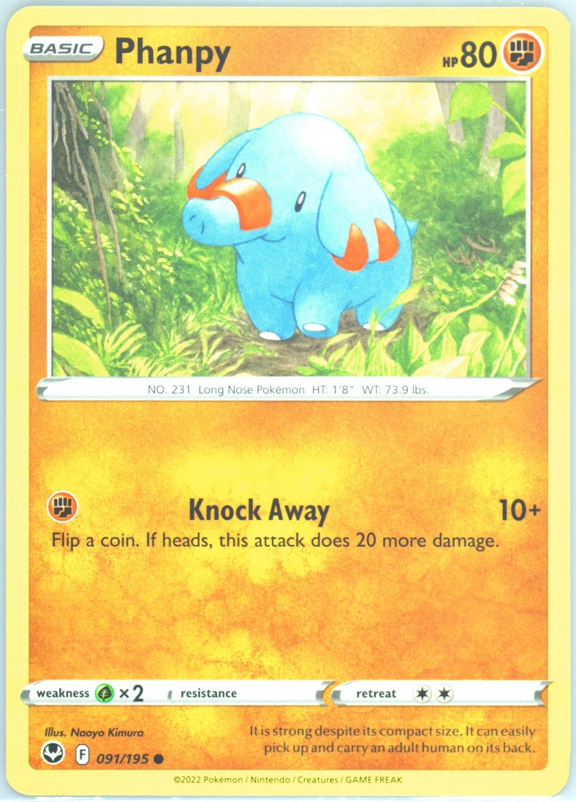 Phanpy (091) 2022 Pokemon Sword & Shield Silver Tempest