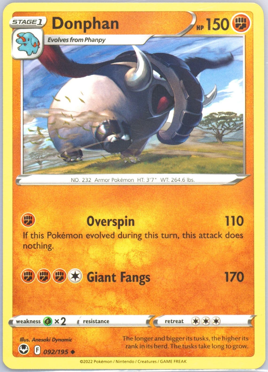 Donphan (092) 2022 Pokemon Sword & Shield Silver Tempest