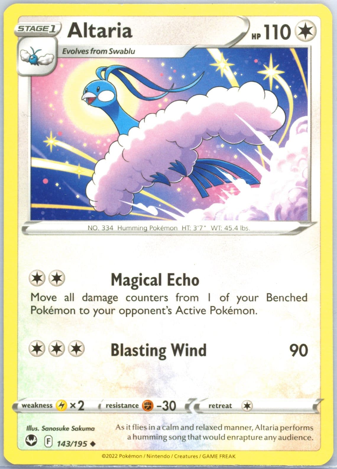 Altaria (143) 2022 Pokemon Sword & Shield Silver Tempest