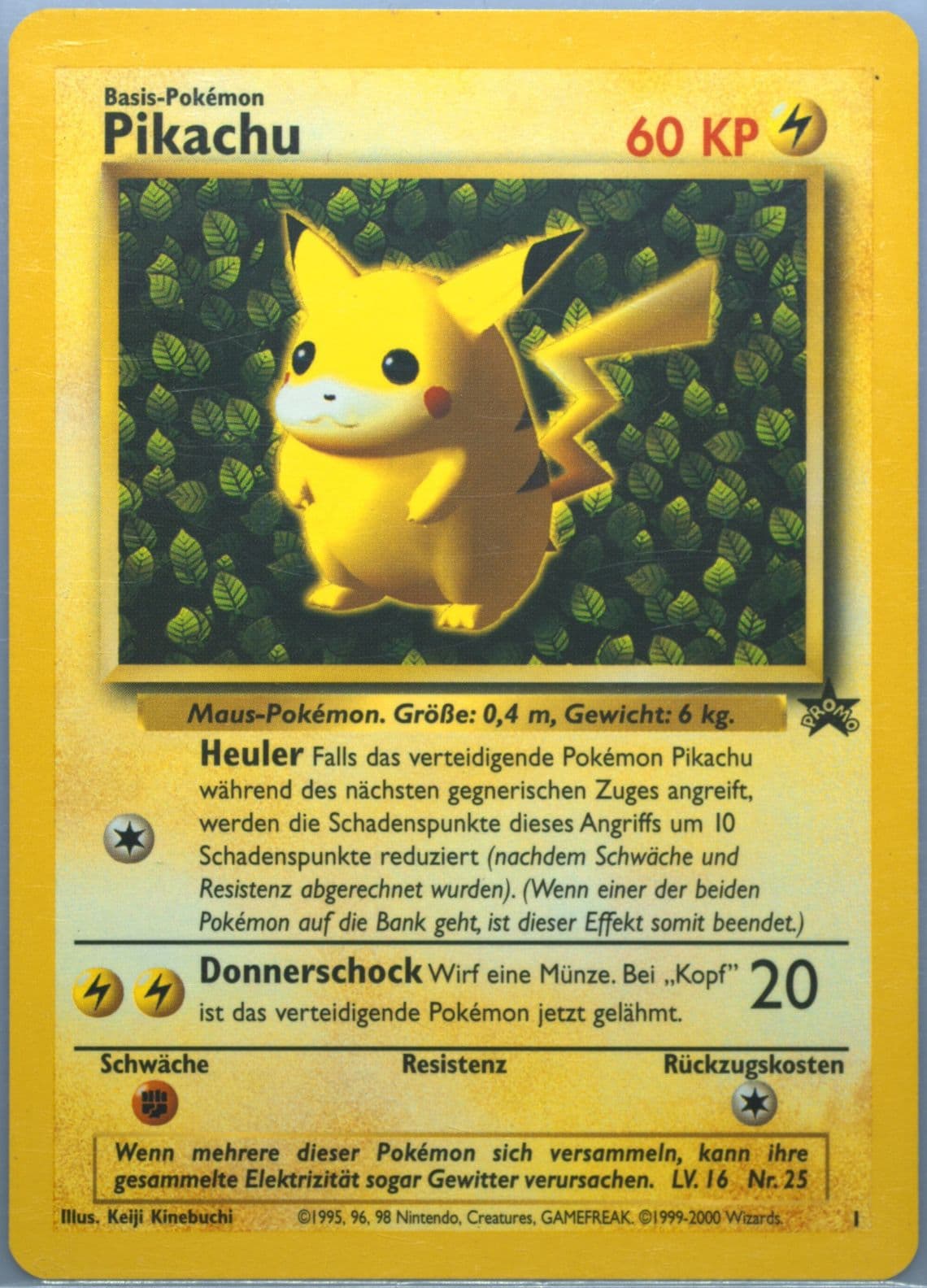 Pikachu German (1) 2000 Pokemon Promo Black Star