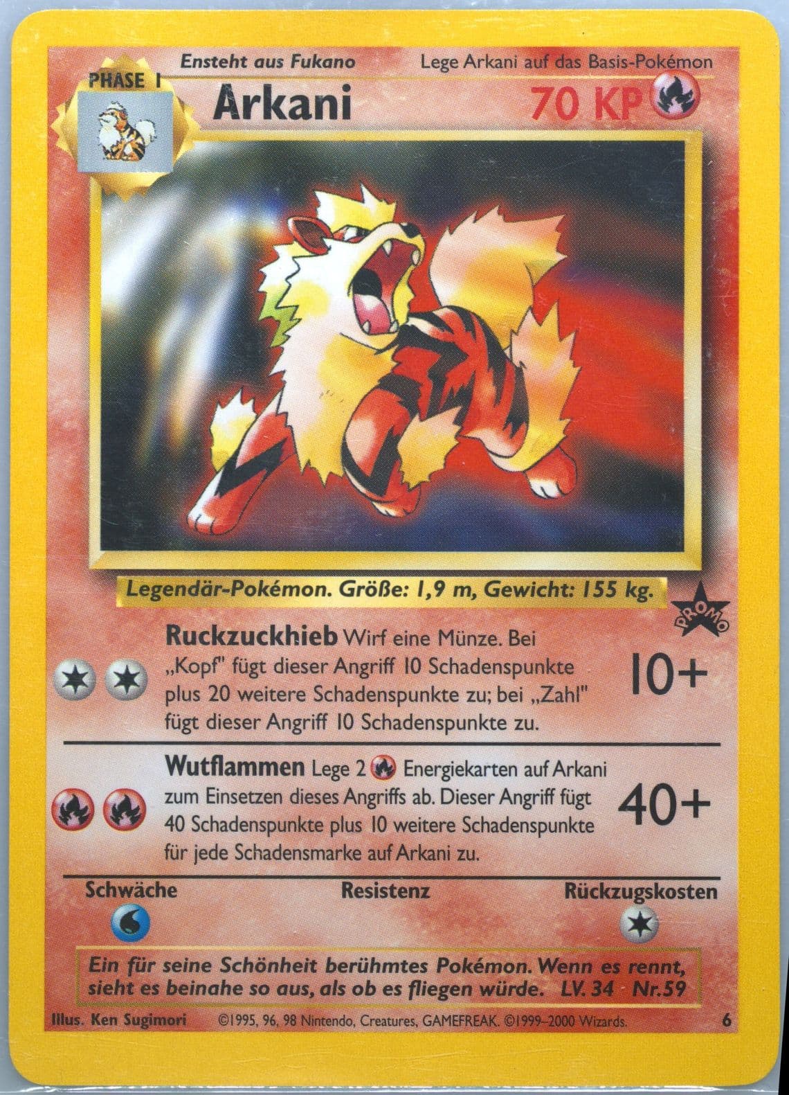 Arkani German (6) 2000 Pokemon Promo Black Star