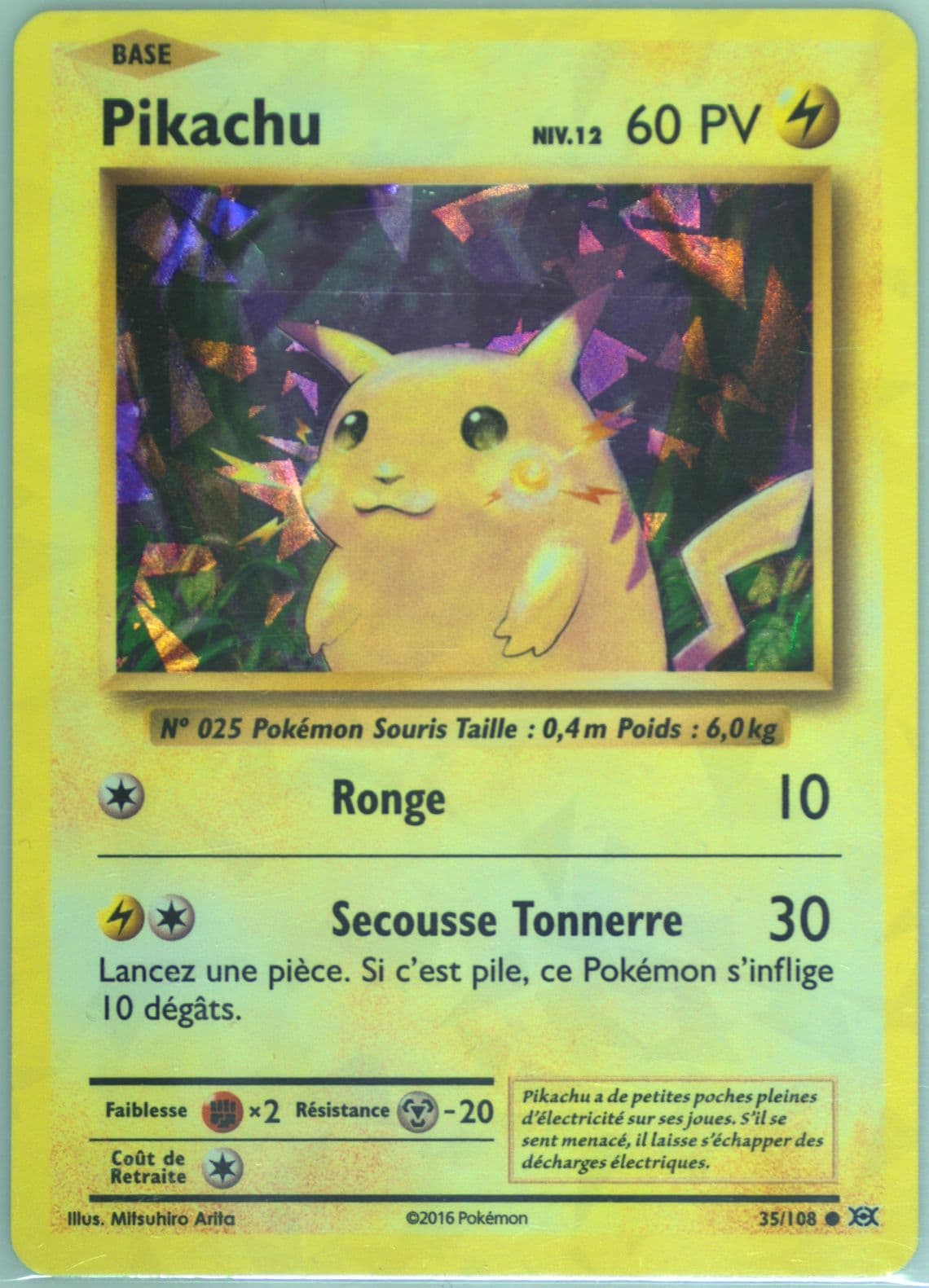 Pikachu-Holo Cracked Ice-French (35) 2016 Pokemon XY Evolutions