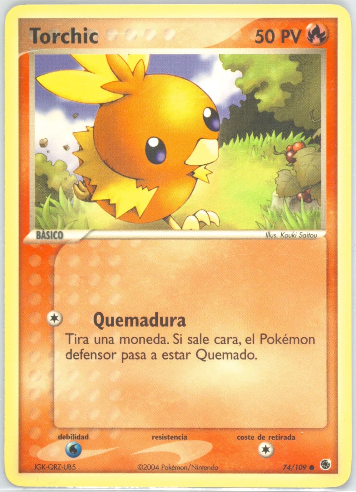 Torchic (74) 2004 Pokemon Spanish EX Ruby & Sapphire
