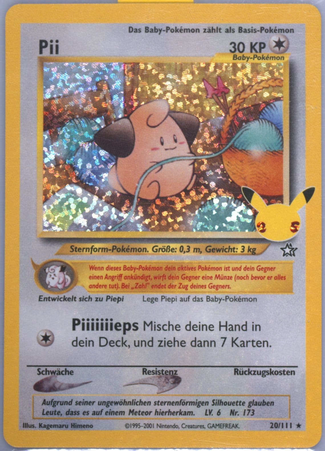 Pii-Holo German (20) 2021 Pokemon Celebrations Classic Collection