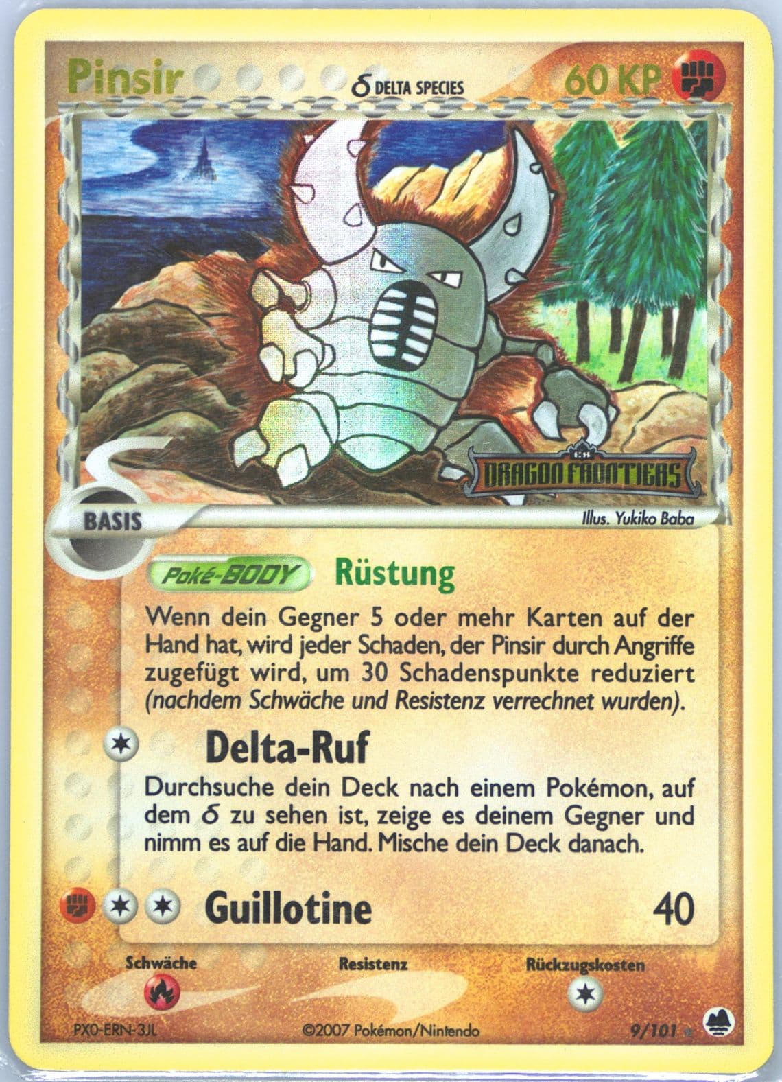 Pinsir-Reverse Foil German (9) 2006 Pokemon EX Dragon Frontiers