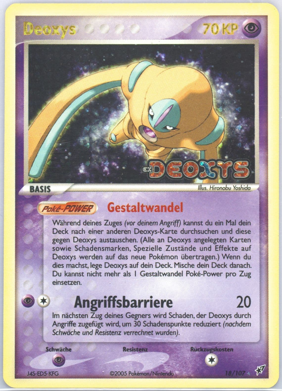 Deoxys-Reverse Foil German (18) 2005 Pokemon EX Deoxys