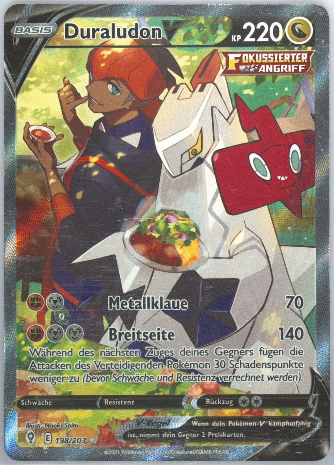 Full Art/Duraludon V German (198) 2021 Pokemon Sword & Shield Evolving Skies