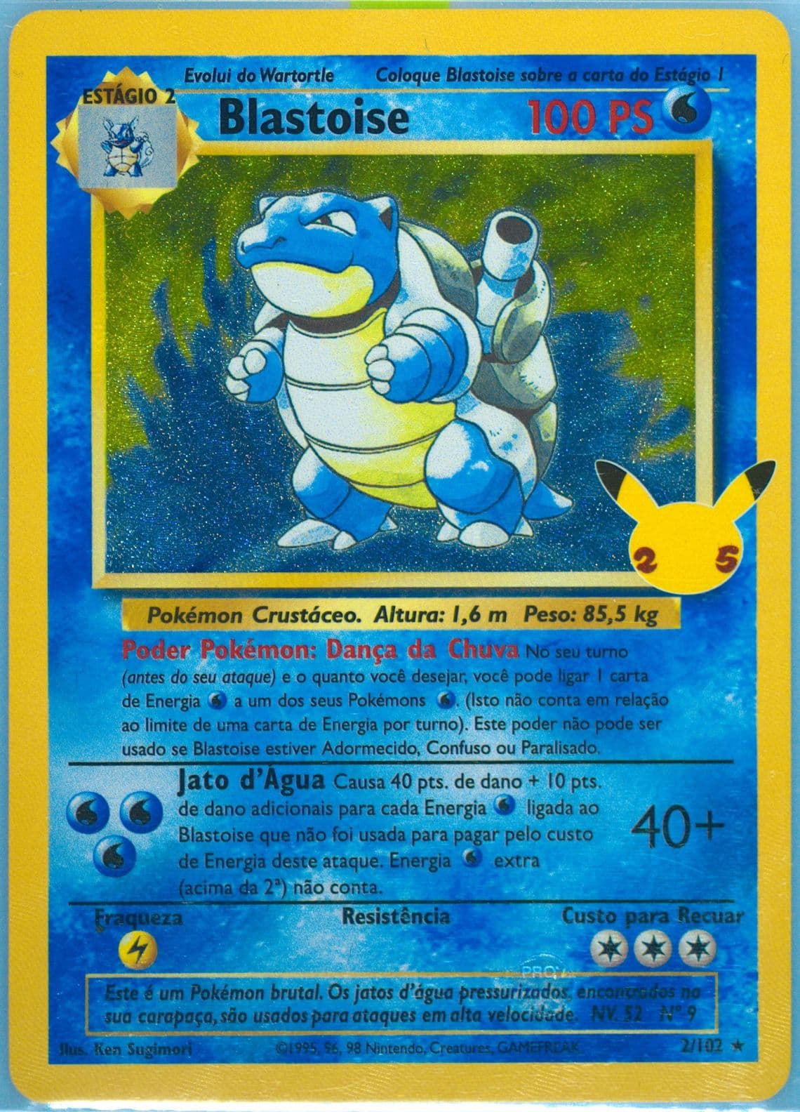 Blastoise-Holo Portuguese (2) 2021 Pokemon Celebrations Classic Collection