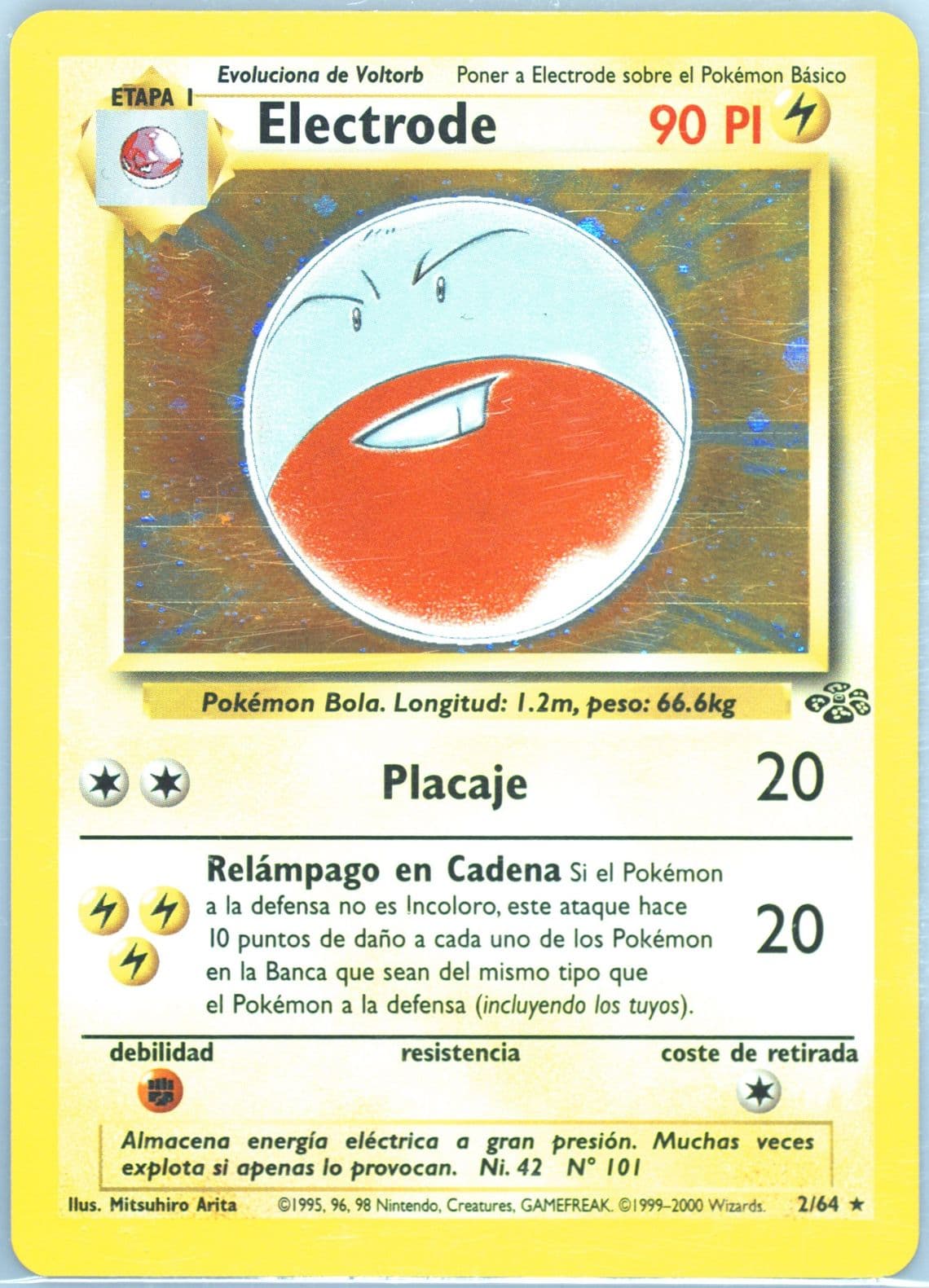 Electrode-Holo (2) 2000 Pokemon Spanish Jungle
