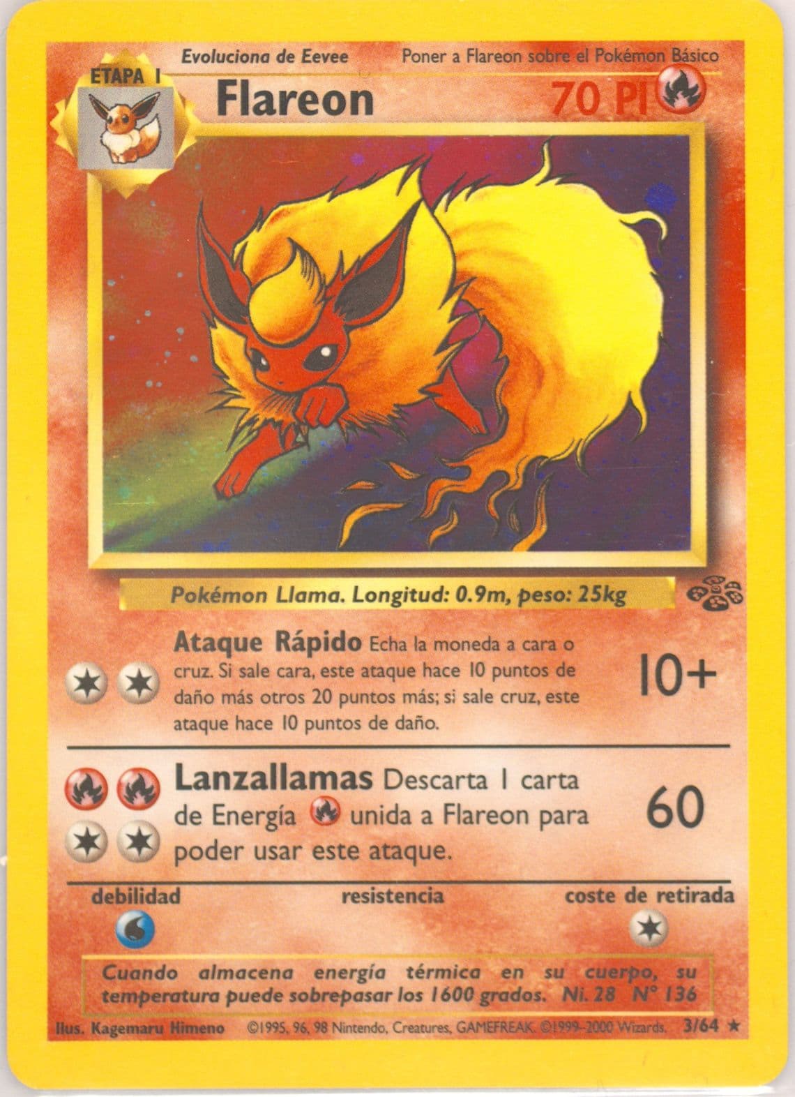 Flareon-Holo (3) 2000 Pokemon Spanish Jungle