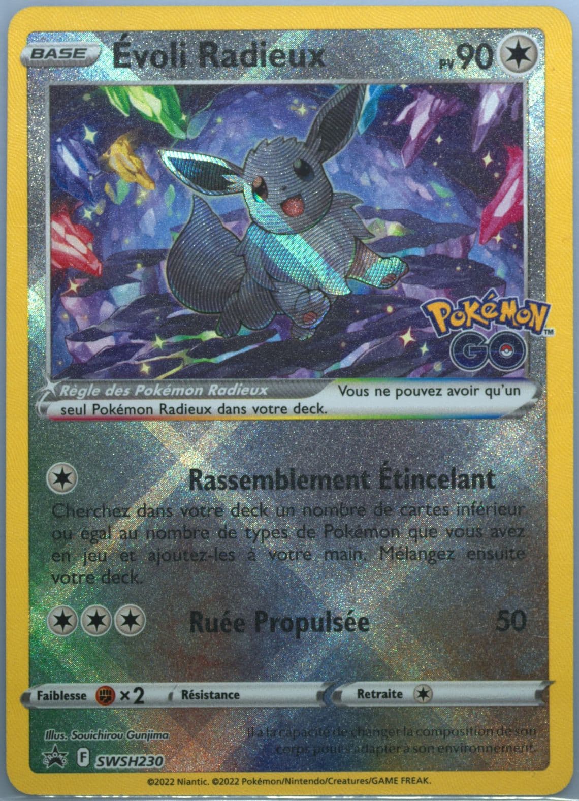 Evoli Radieux Pokemon Go Premium Collection Radiant Eevee-French (230) 2022 Pokemon Swsh Black Star Promo