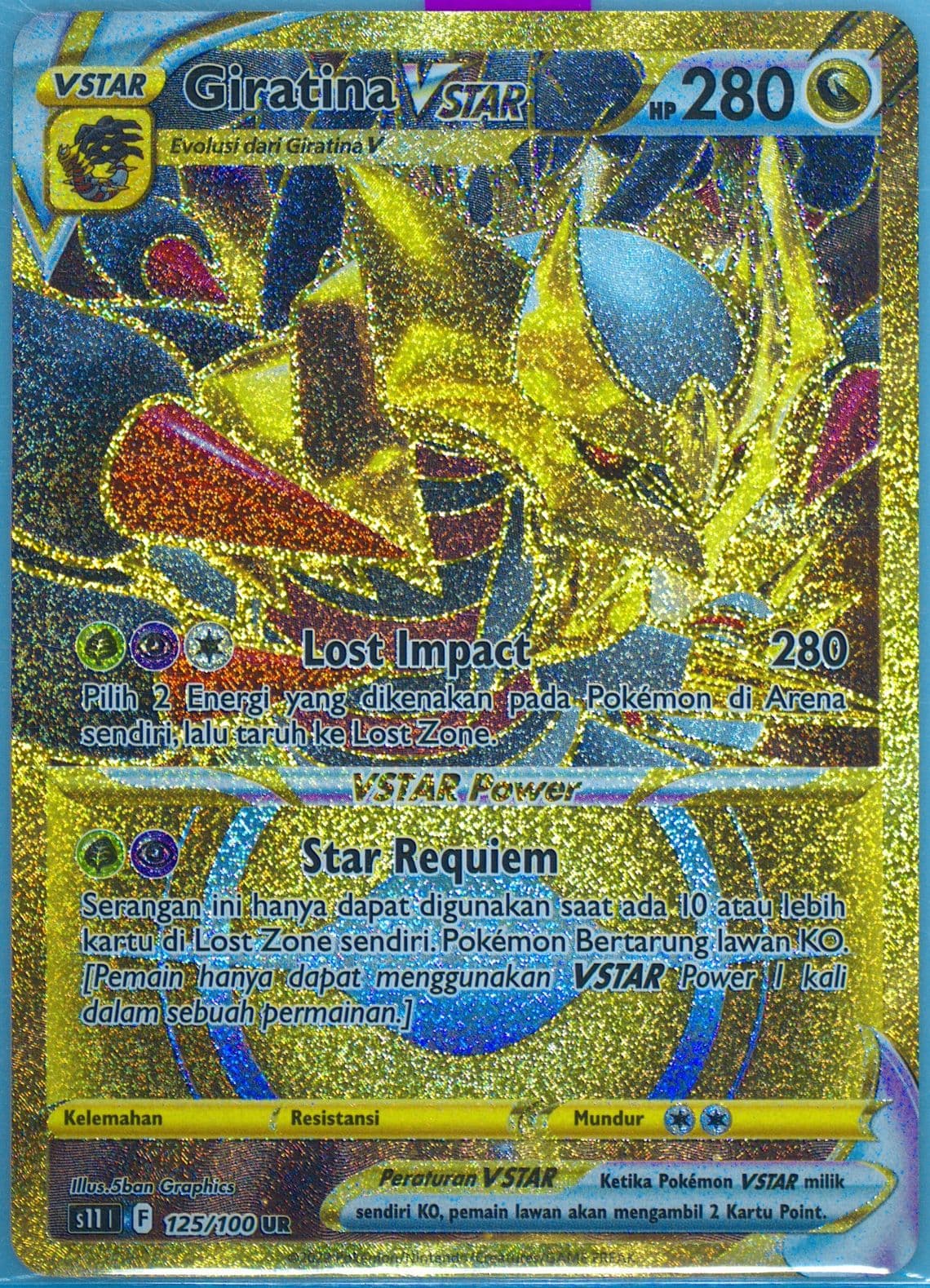 Full Art/Giratina Vstar Ultra Rare (125) 2022 Pokemon Indonesian Sword & Shield Lost Abyss