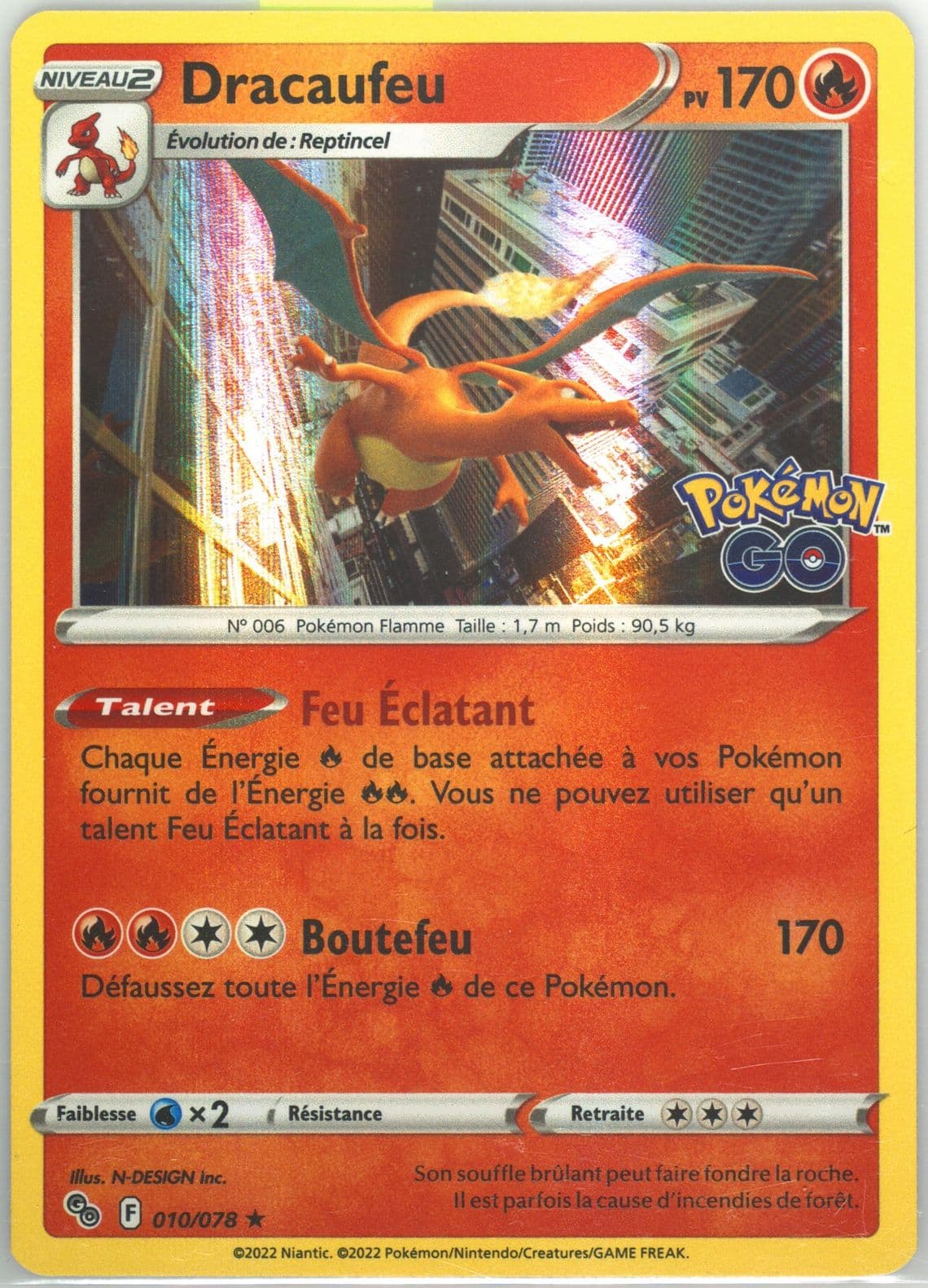 Dracaufeu-Holo French (010) 2022 Pokemon Go