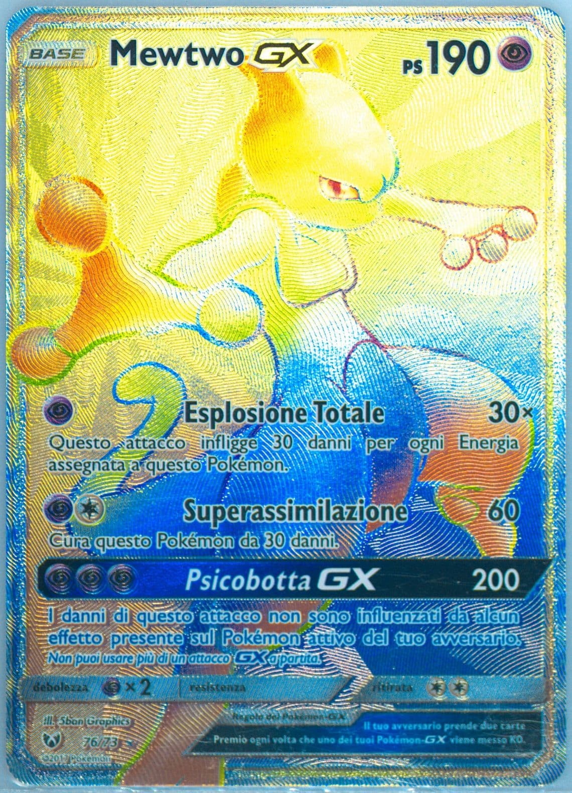 Full Art/Mewtwo GX Secret-Italian (76) 2017 Pokemon Sun & Moon Shining Legends