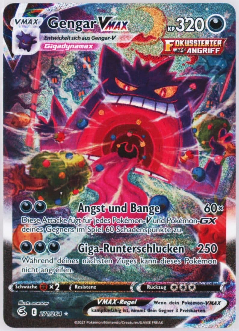 Full Art/Gengar Vmax German-Secret (271) 2021 Pokemon Sword & Shield Fusion Strike