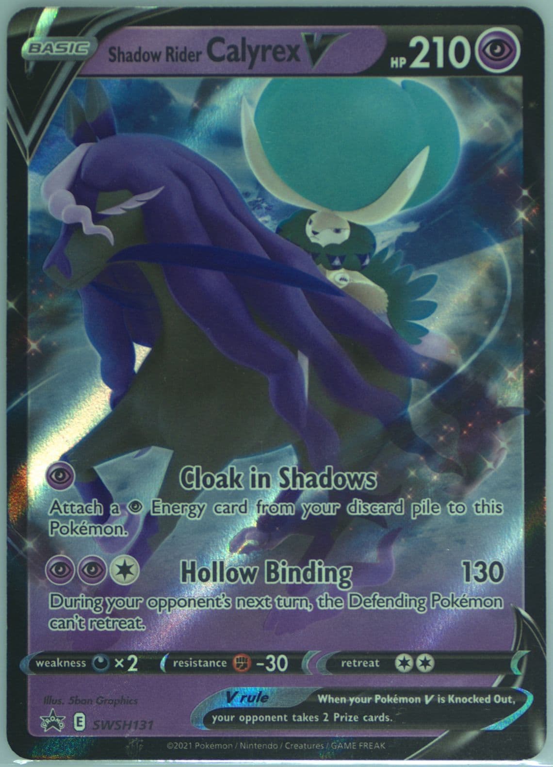 Shadow Rider Calyrex V Shadow Rider Calyrex V Box (131) 2021 Pokemon Swsh Black Star Promo