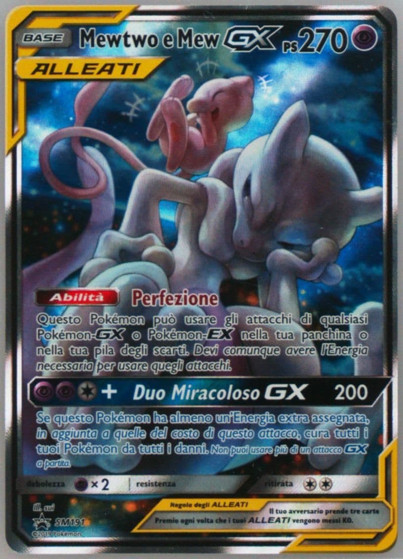 Full Art/Mewtwo E Mew GX Power Partnership Tins-Italian (SM191) 2019 Pokemon SM Black Star Promo