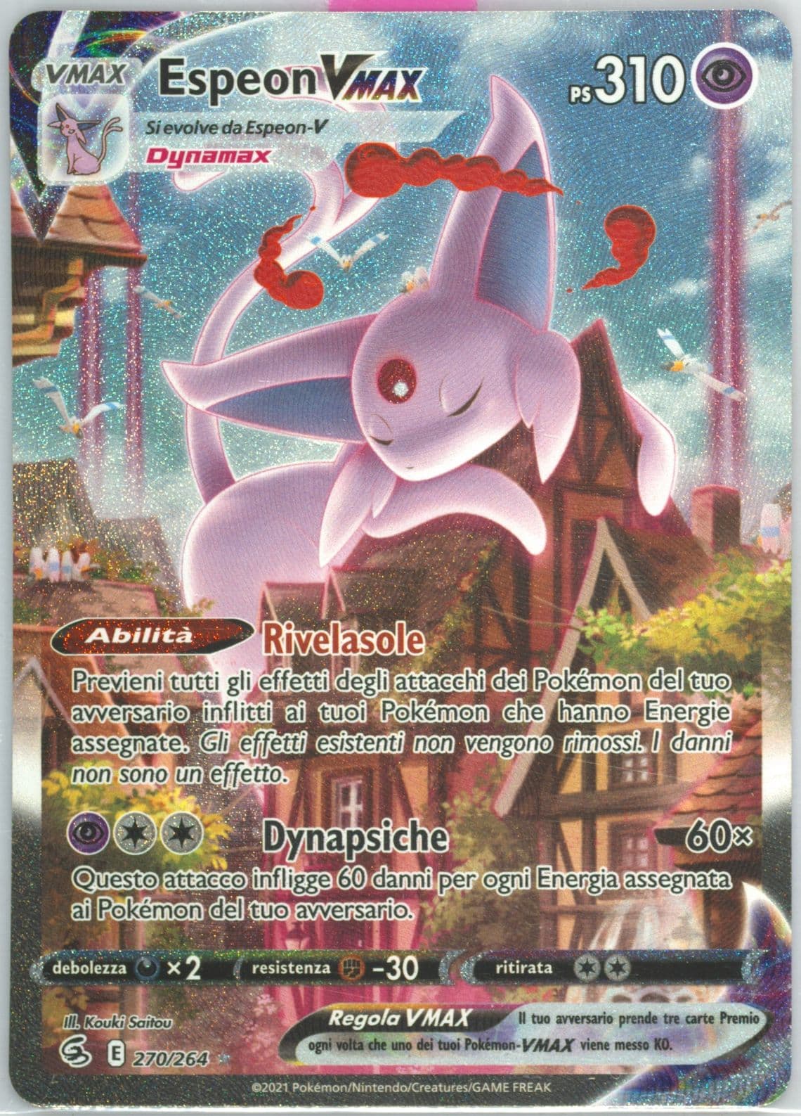 Full Art/Espeon Vmax Italian-Secret (270) 2021 Pokemon Sword & Shield Fusion Strike