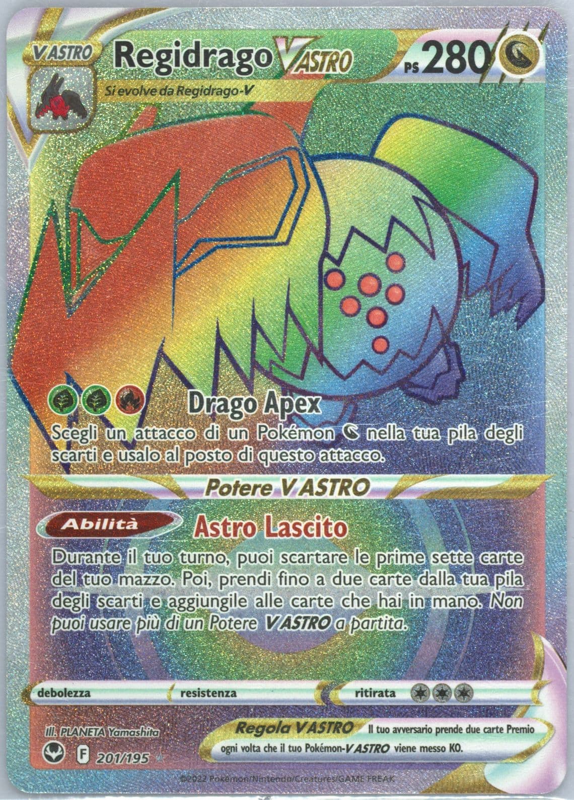 Full Art/Regidrago Vastro Italian-Secret (201) 2022 Pokemon Sword & Shield Silver Tempest
