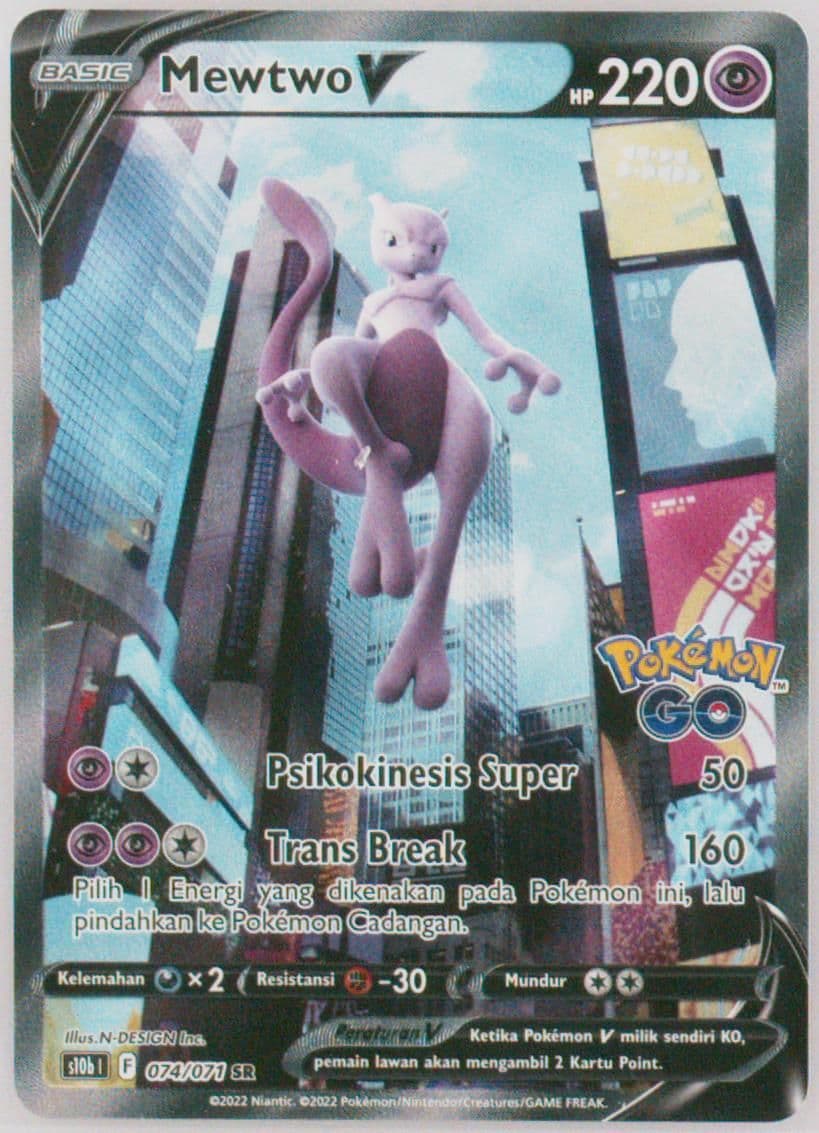 Full Art/Mewtwo V (074) 2022 Pokemon Go Indonesian
