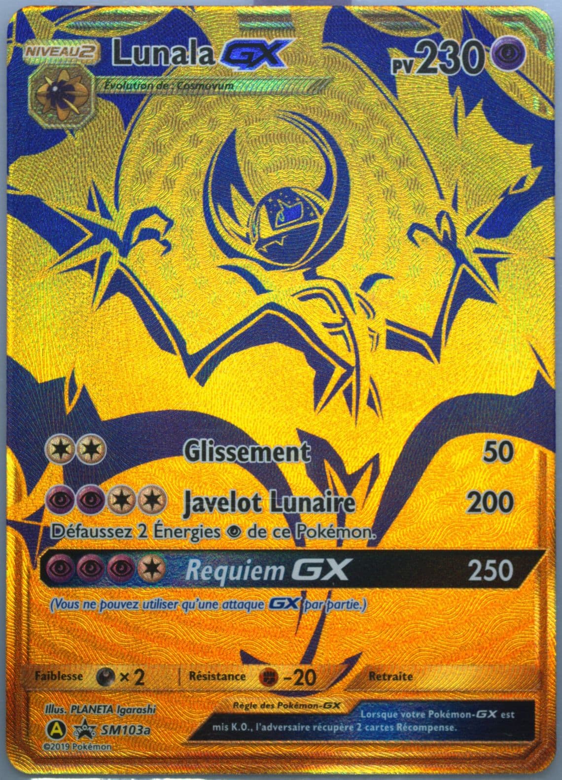 Full Art/Lunala GX Hidden Fates Premium Collection-French (SM103a) 2019 Pokemon SM Black Star Promo