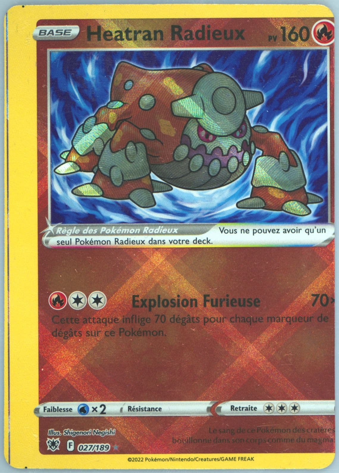 Heatran Radieux French (027) 2022 Pokemon Sword & Shield Lost Origin