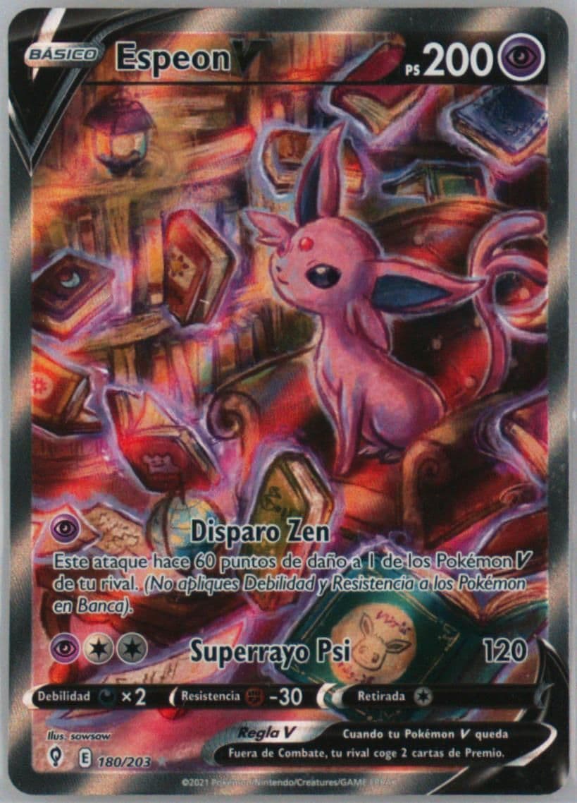 Full Art/Espeon V Spanish (180) 2021 Pokemon Sword & Shield Evolving Skies