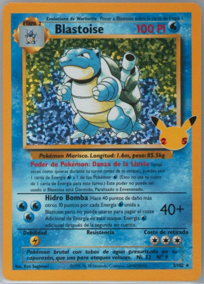 Blastoise-Holo Spanish (2) 2021 Pokemon Celebrations Classic Collection