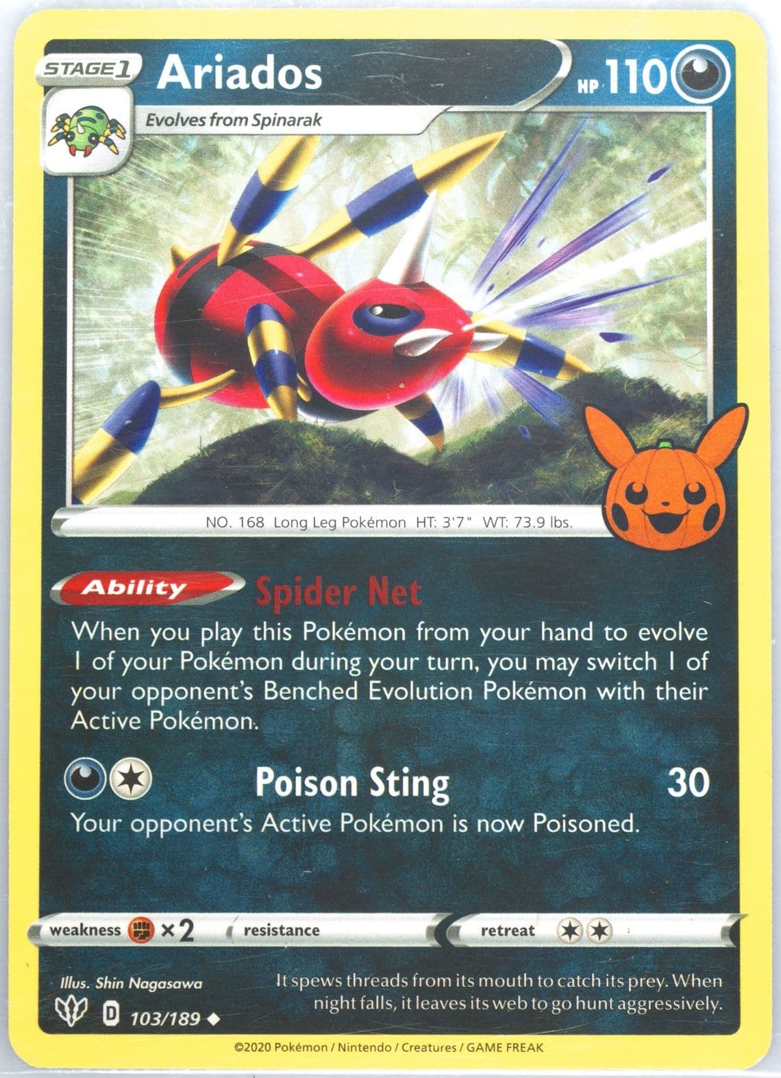 Ariados Trick or Trade 2022 (103) 2020 Pokemon Sword & Shield Darkness Ablaze