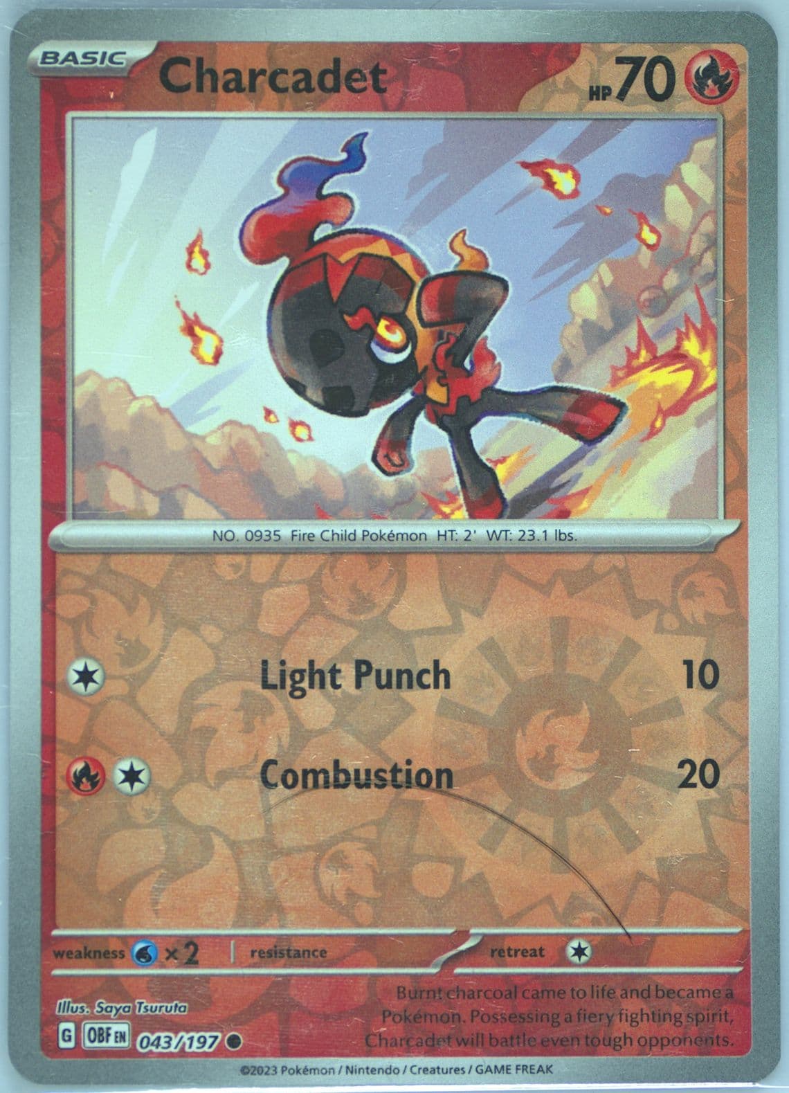 Charcadet Reverse Holo (043) 2023 Pokemon Obf EN-Obsidian Flames