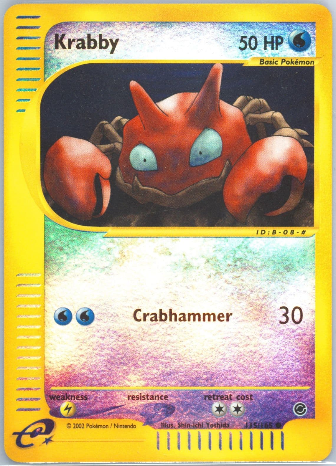 Krabby-Reverse Foil (115) 2002 Pokemon Expedition