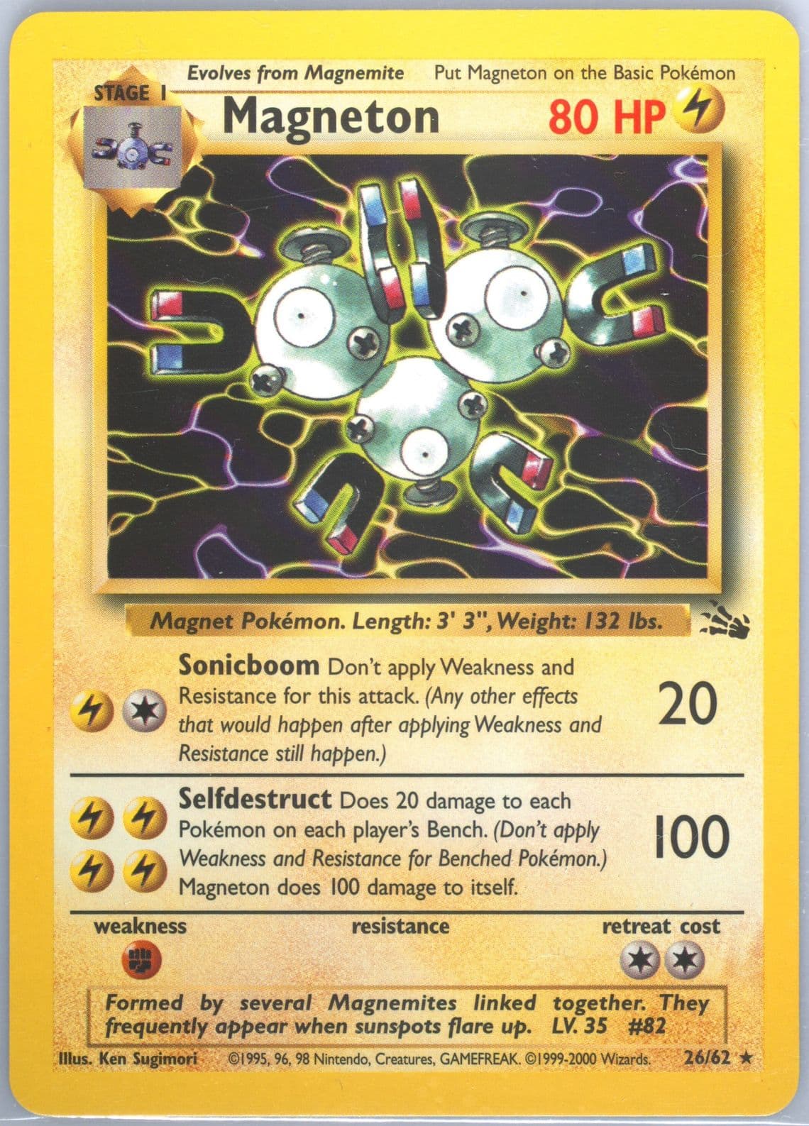 Magneton 1999-2000 Copyright (26) 1999 Pokemon Fossil