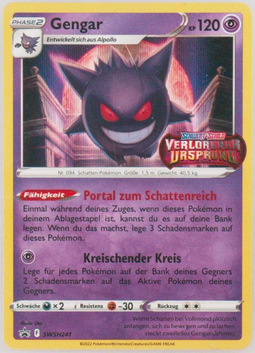 Gengar-Holo Prerelease-German (241) 2022 Pokemon Swsh Black Star Promo