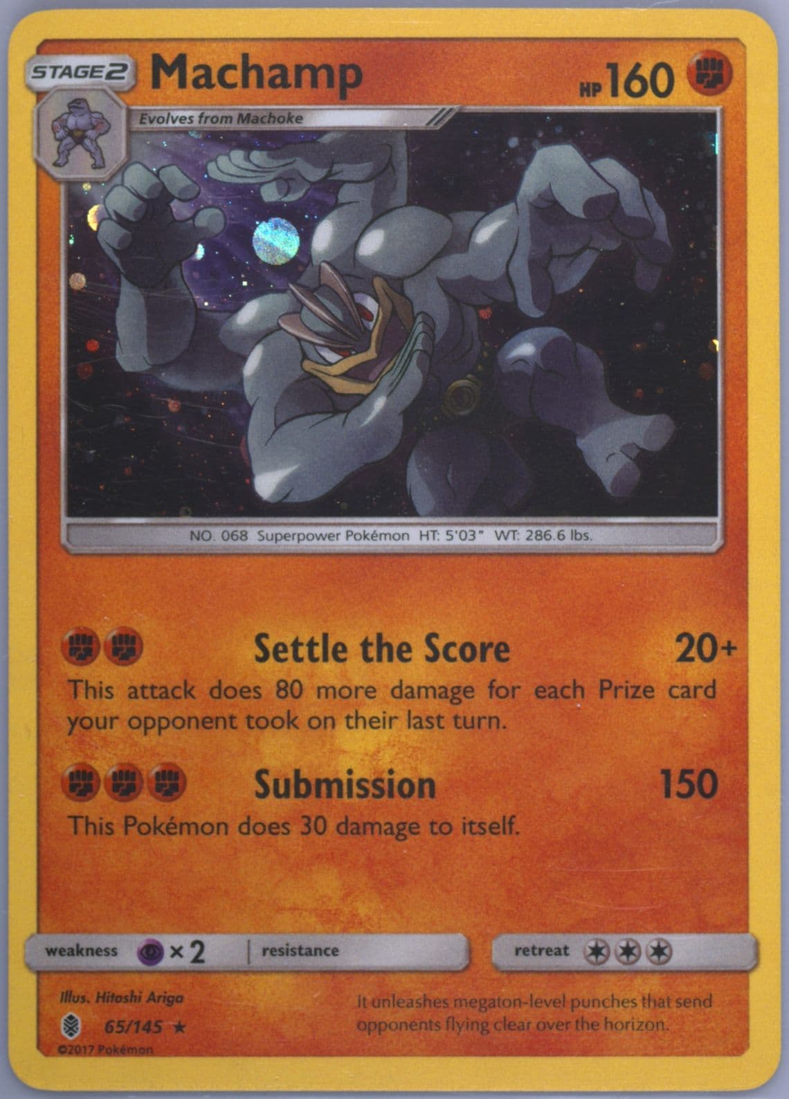 Machamp-Holo Cosmos-Two Mini Pack Blisters (65) 2017 Pokemon Sun & Moon Guardians Rising