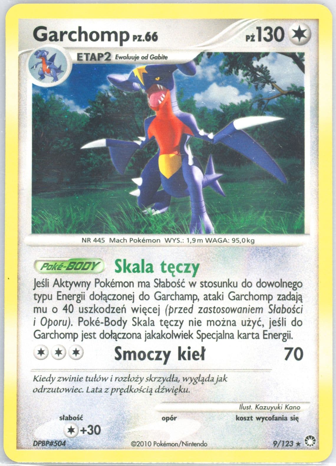 Garchomp-Holo (9) 2012 Pokemon Polish Diamond & Pearl Mysterious Treasures