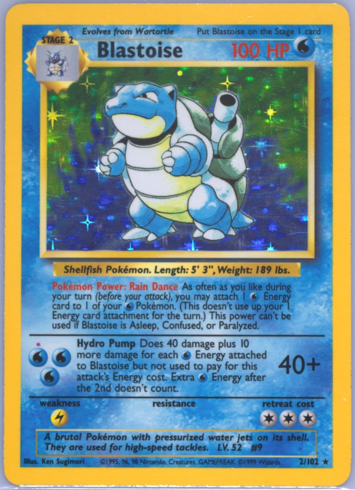 Blastoise-Holo Red Dot Error (2) 1999 Pokemon Game