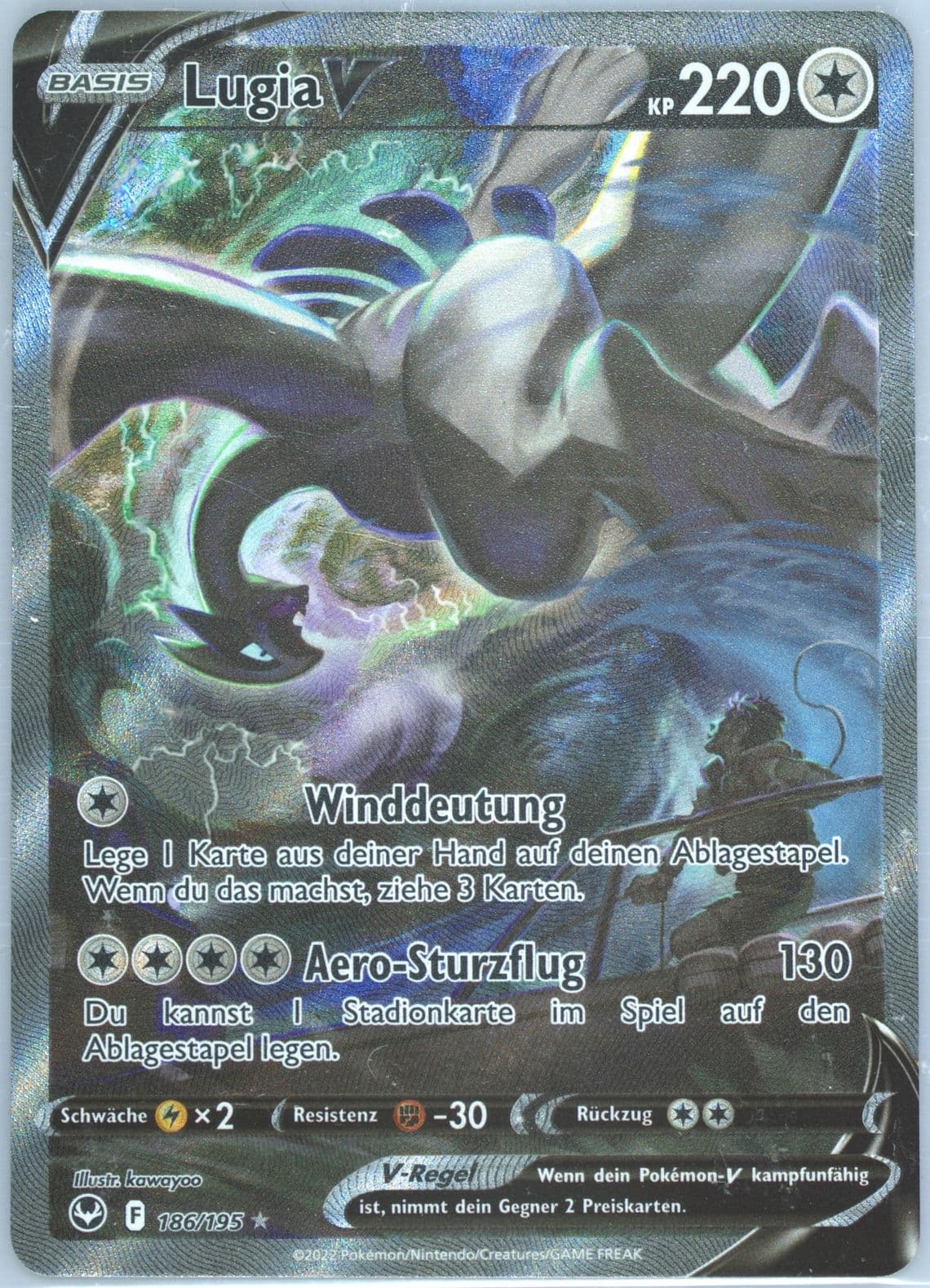 Full Art/Lugia V German (186) 2022 Pokemon Sword & Shield Silver Tempest