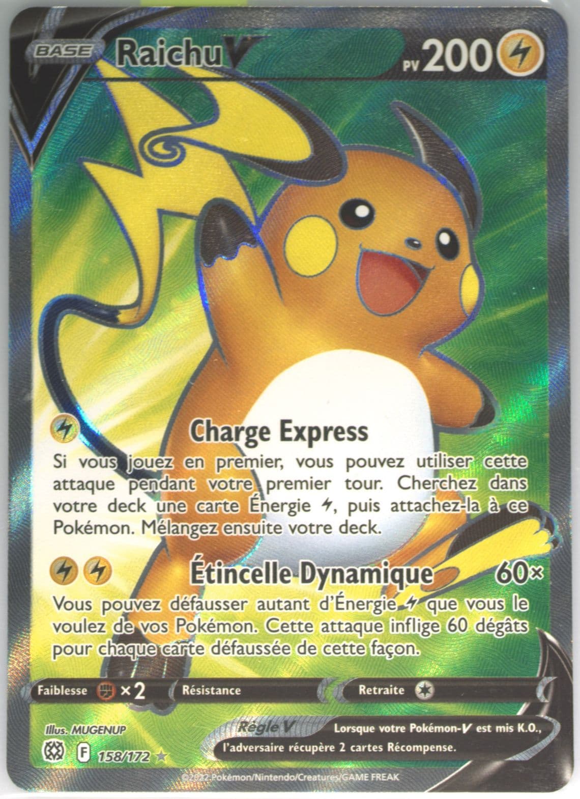 Full Art/Raichu V French (158) 2022 Pokemon Sword & Shield Brilliant Stars