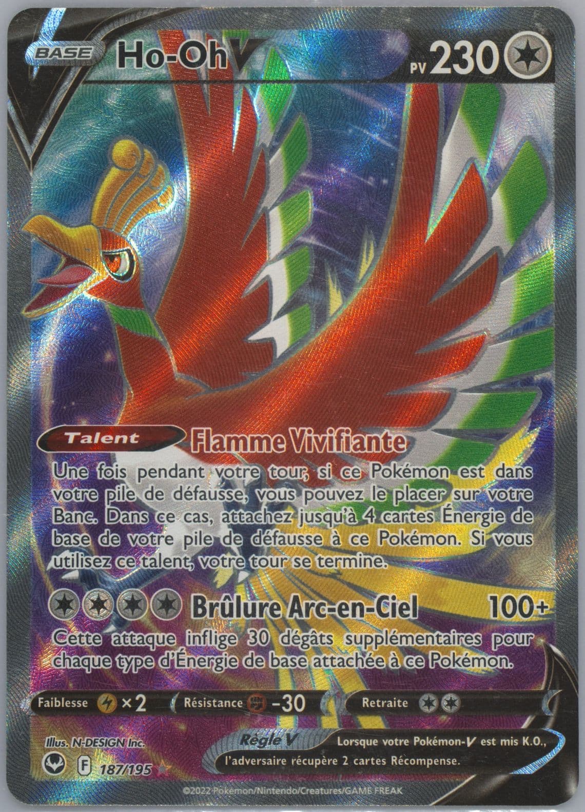 Full Art/HO-Oh V French (187) 2022 Pokemon Sword & Shield Silver Tempest