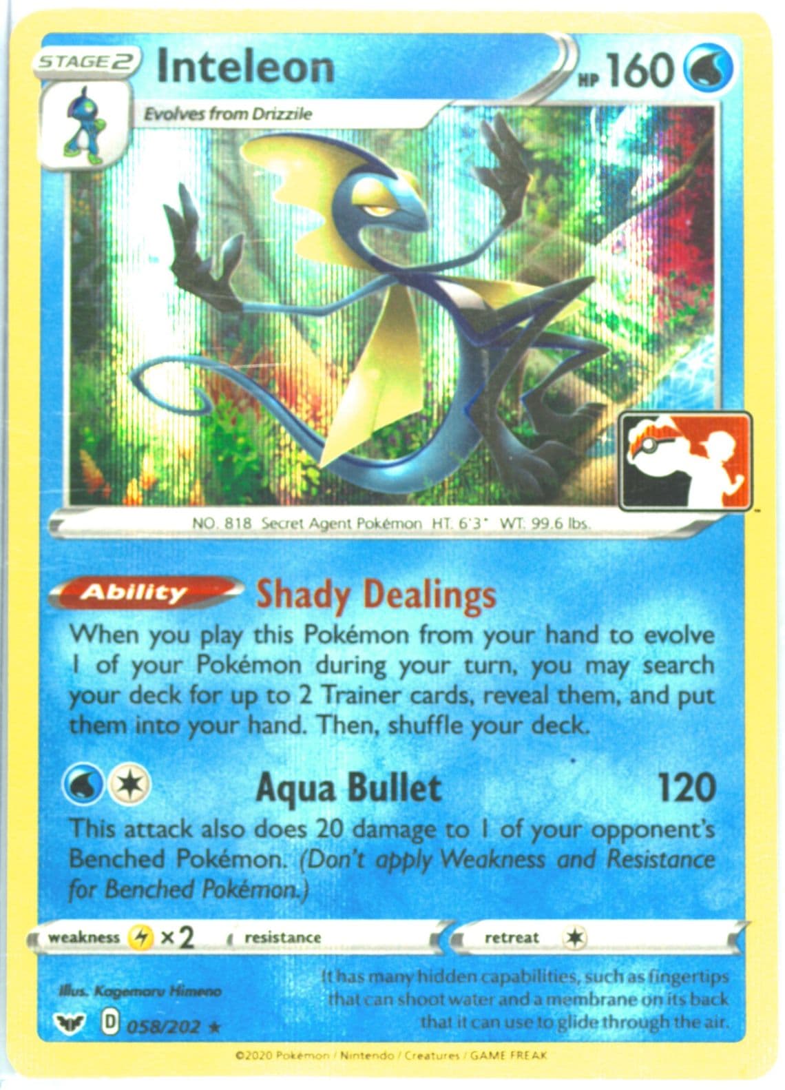 Inteleon-Holo (058) 2022 Pokemon Play! Pokemon Prize Pack: Series 1