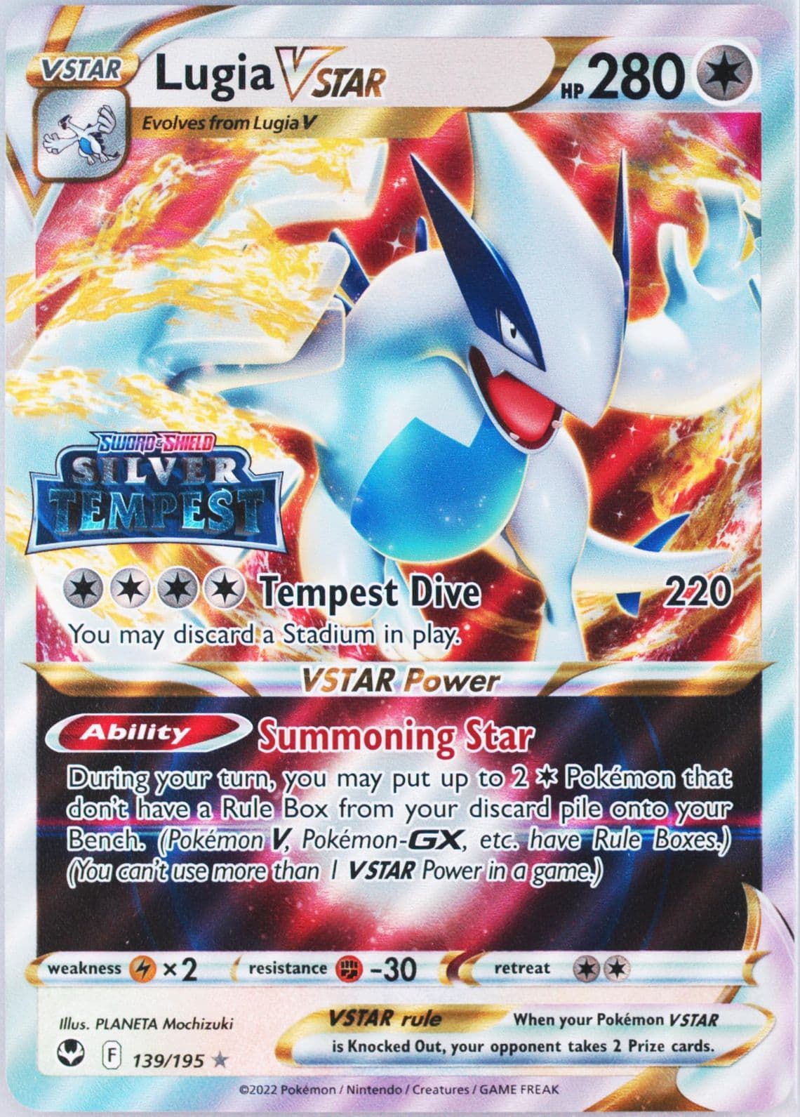 Lugia Vstar Jumbo (139) 2022 Pokemon Sword & Shield Silver Tempest