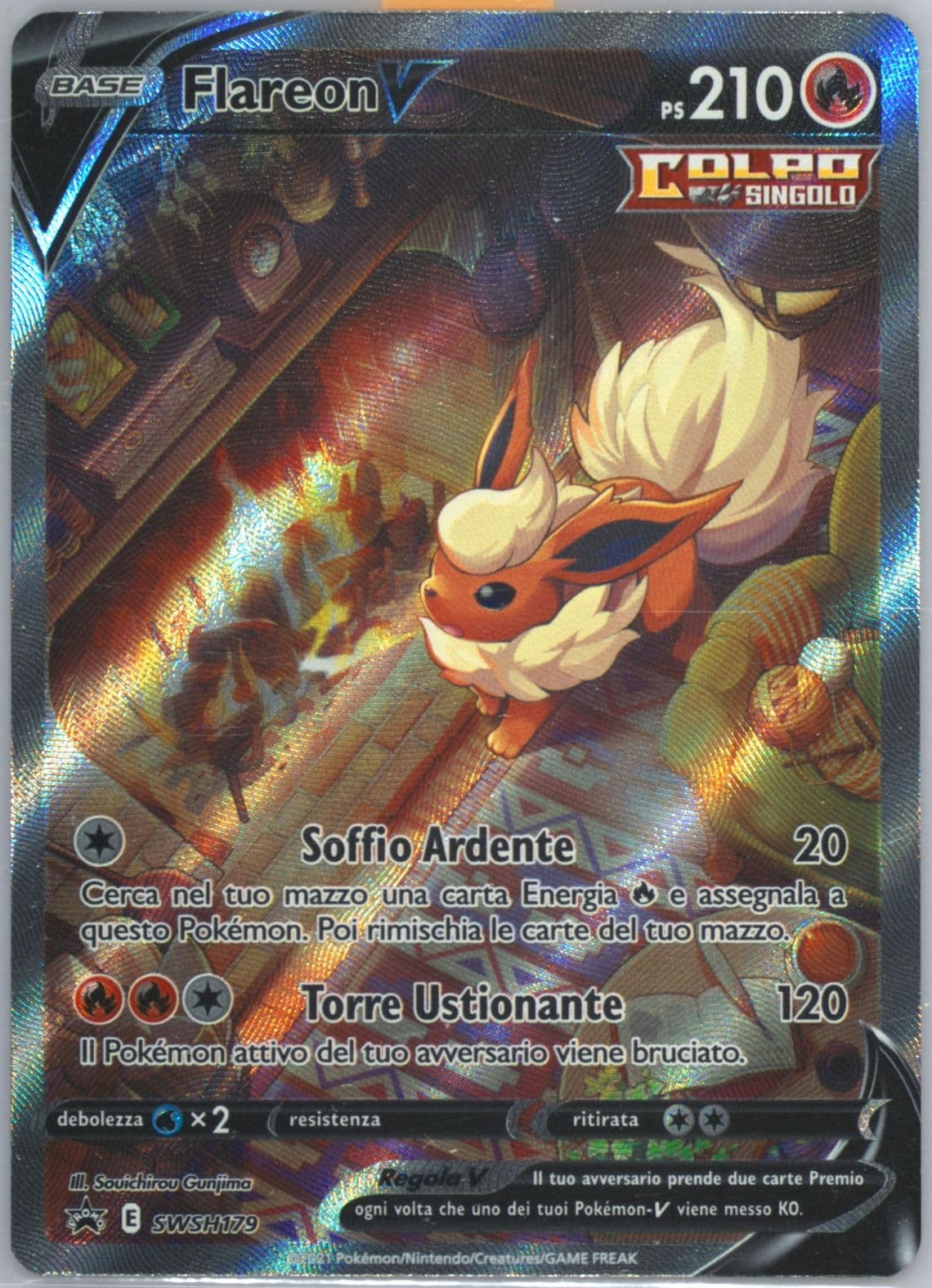 Full Art/Flareon V Flareon Vmax Premium Collection-Italian (179) 2021 Pokemon Swsh Black Star Promo