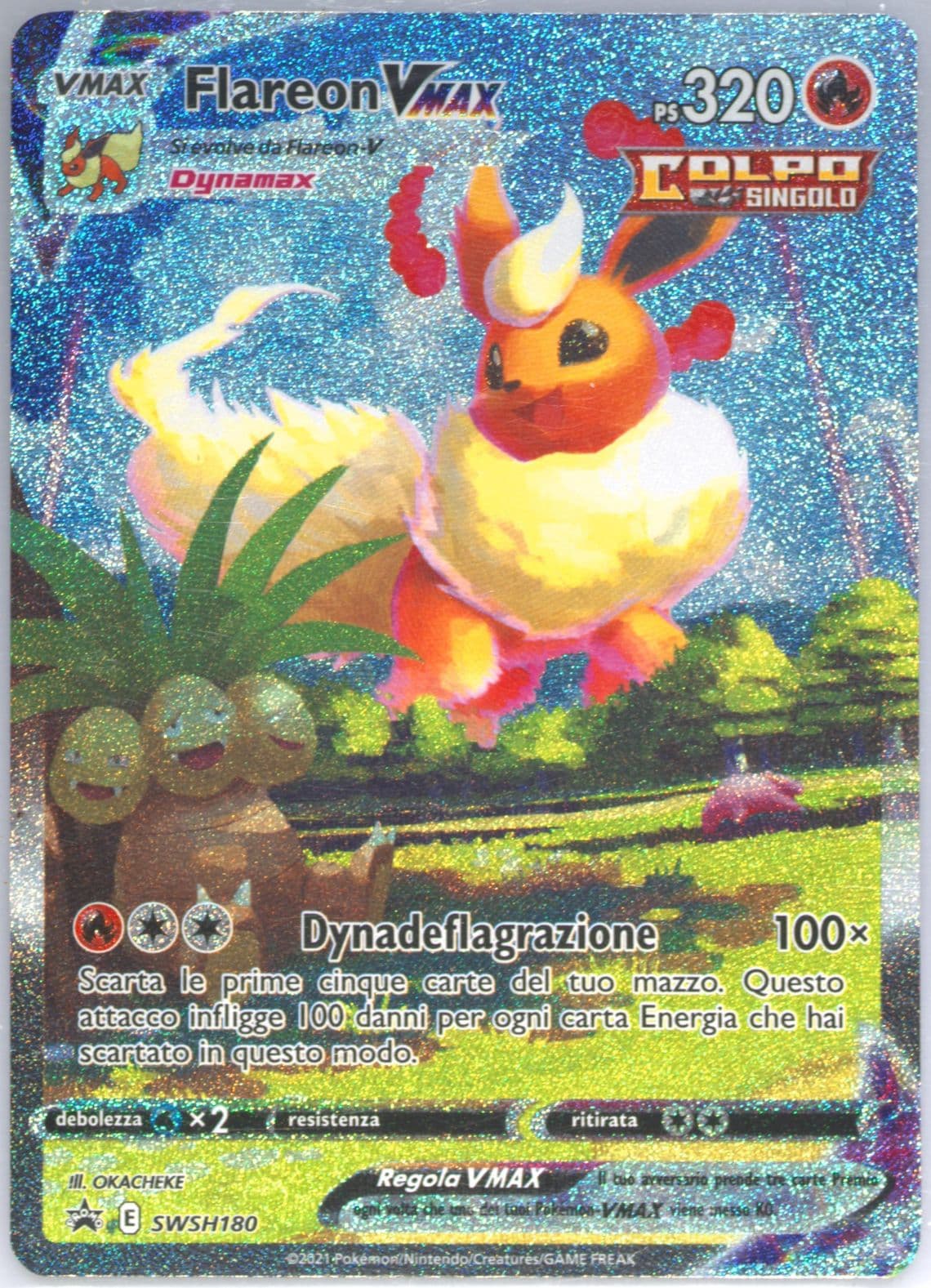 Full Art/Flareon Vmax Flareon Vmax Premium Collection-Italian (180) 2021 Pokemon Swsh Black Star Promo