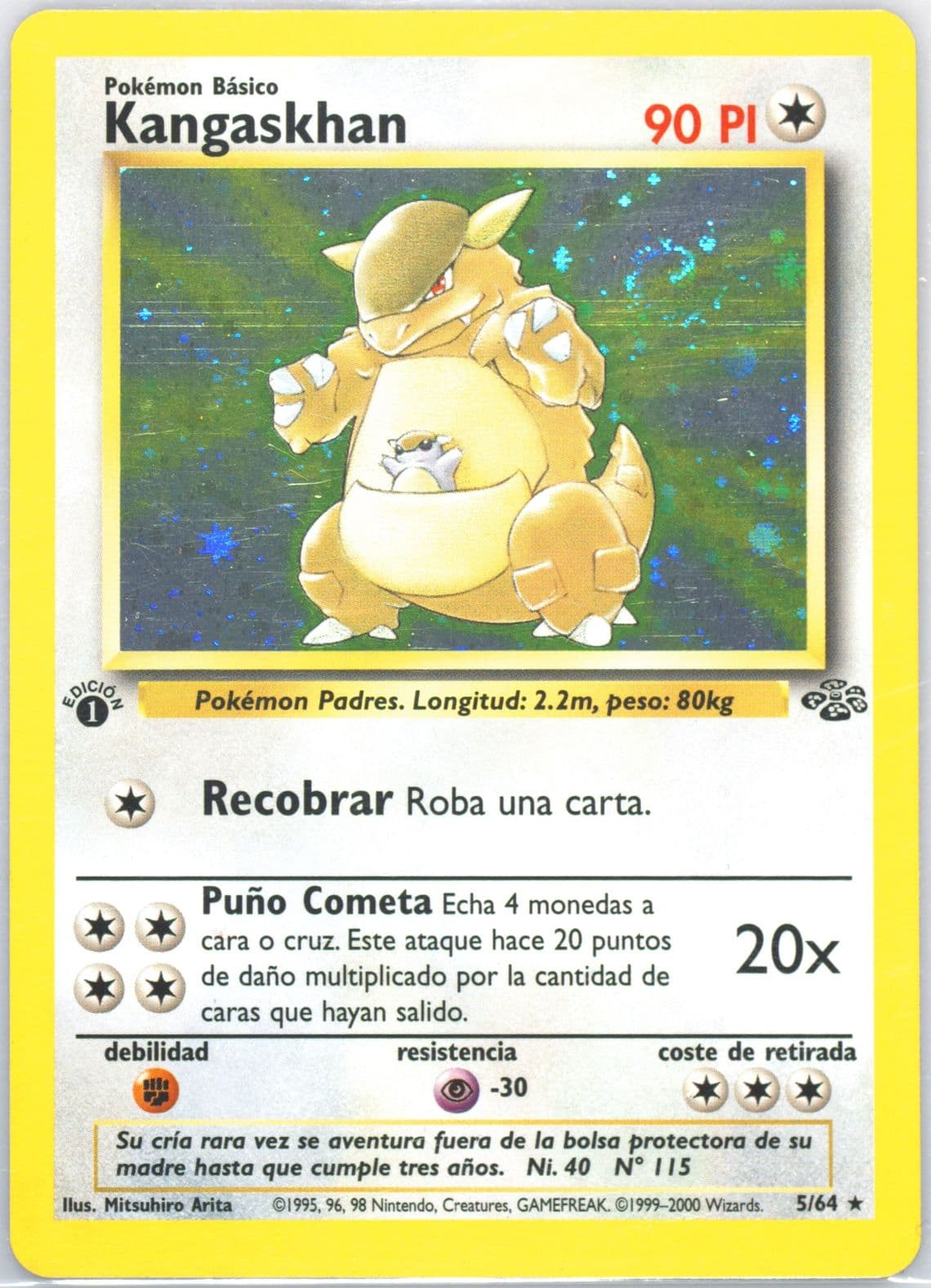 Kangaskhan-Holo 1st Edition (5) 2000 Pokemon Spanish Jungle