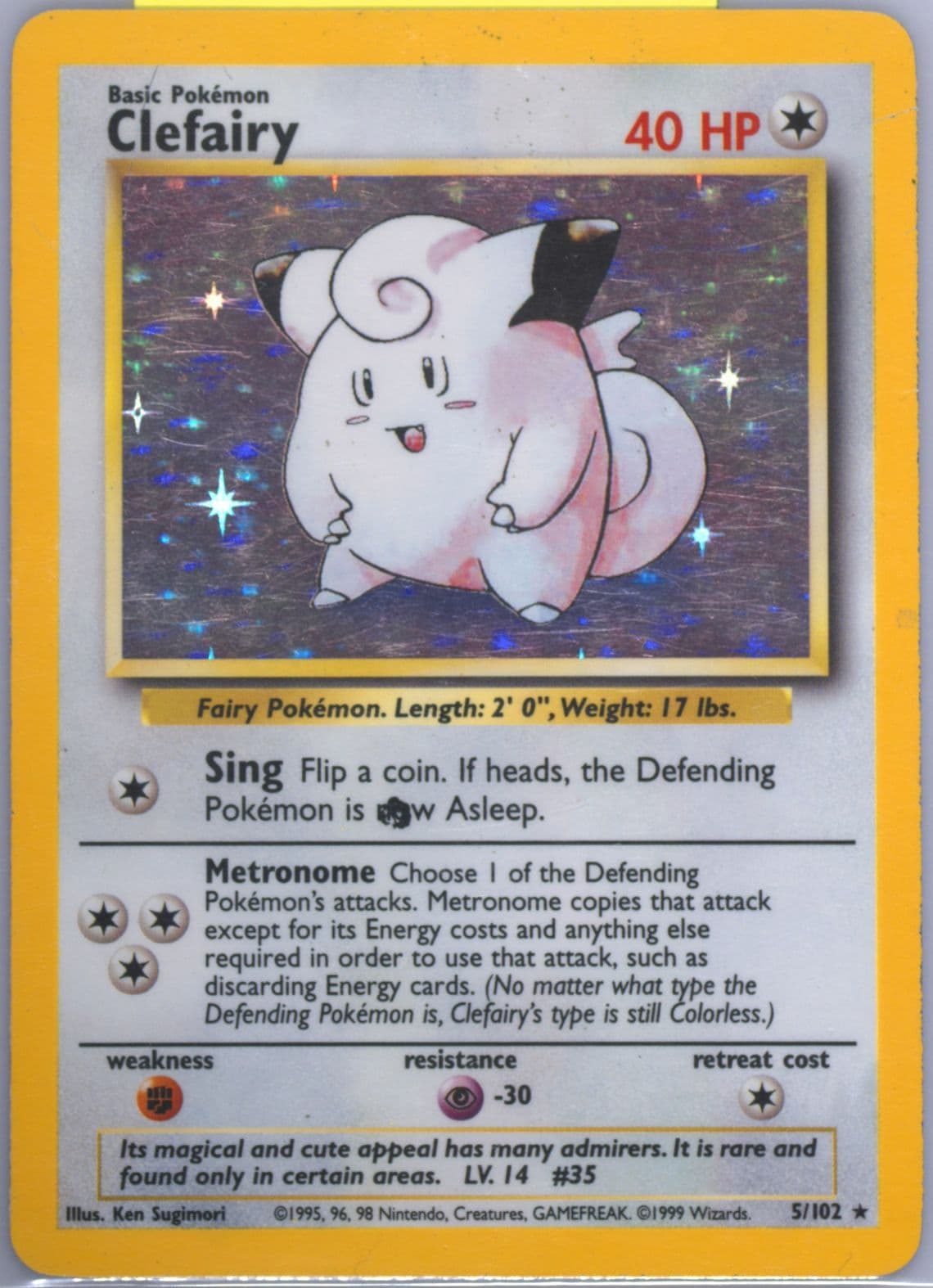Clefairy-Holo Black Dot Error (5) 1999 Pokemon Game