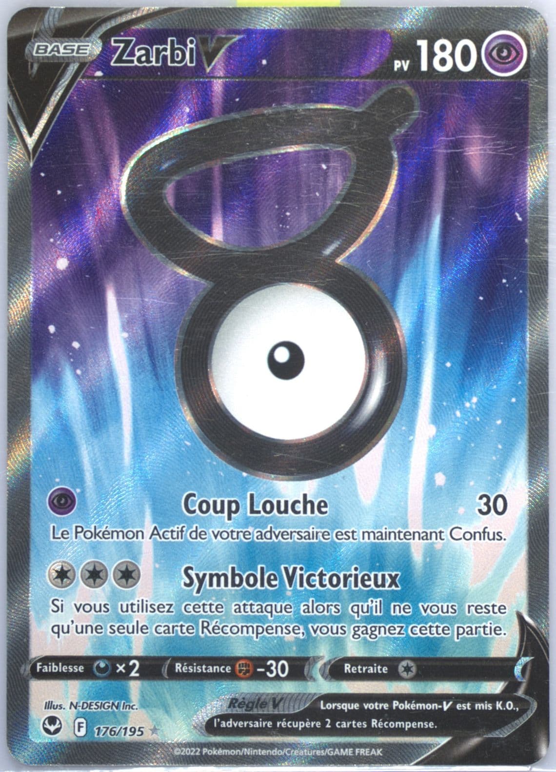 Full Art/Zarbi V French (176) 2022 Pokemon Sword & Shield Silver Tempest
