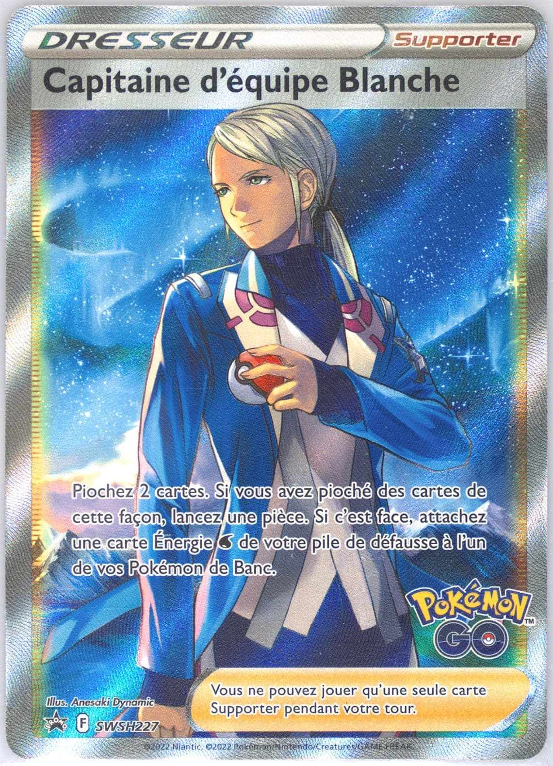 Full Art/Capitaine D'Equipe Blanche Pokemon Go Special Collection-Team Mystic-French (227) 2022 Pokemon Swsh Black Star Promo