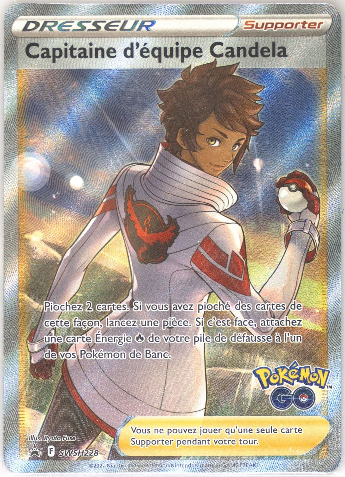 Full Art/Capitaine D'Equipe Candela Pokemon Go Special Collection-Team Valor-French (228) 2022 Pokemon Swsh Black Star Promo